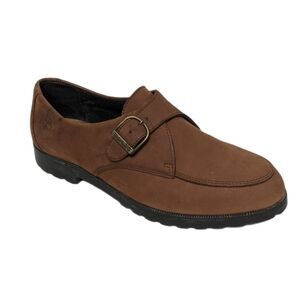 TIMBERLAND Suede Brown Monk Strap Loafers 8.5